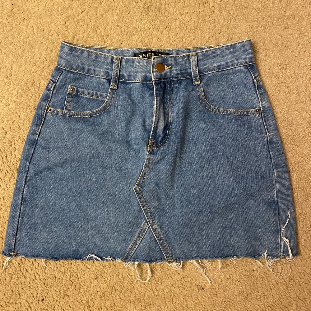 White fox boutique jean skirt